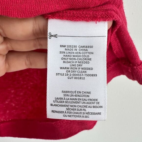 Current Elliott Tank Top Womens XS 0 Red Linen Cotton Elevated Basic Natural - Picture 7 of 10